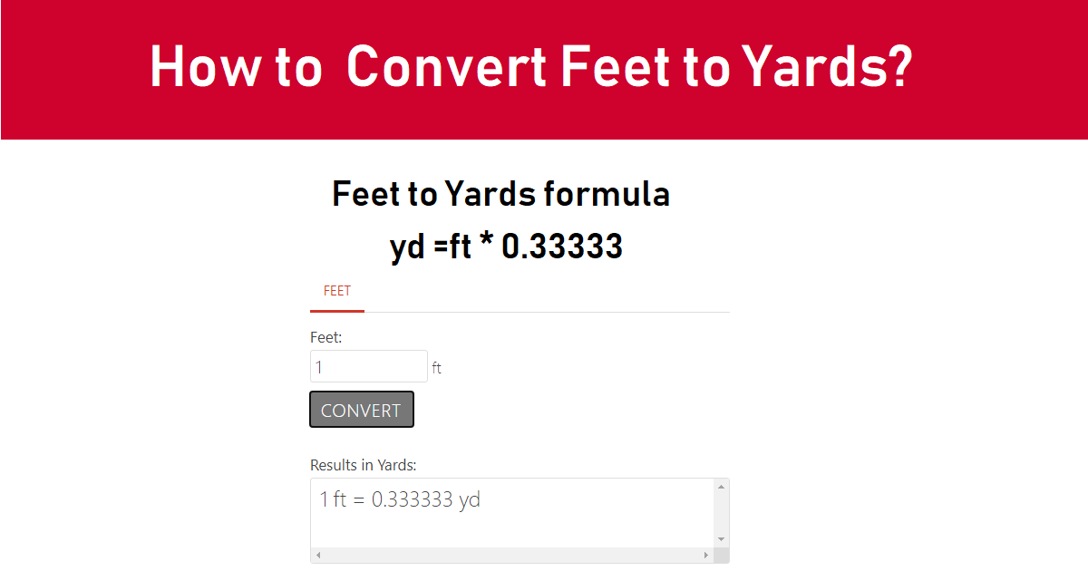 Foot to store yard conversion