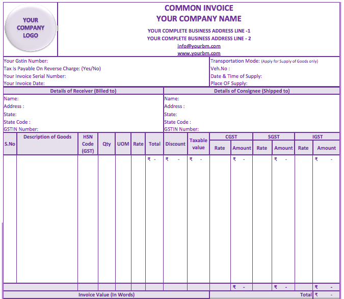 GST Invoice SY Blog