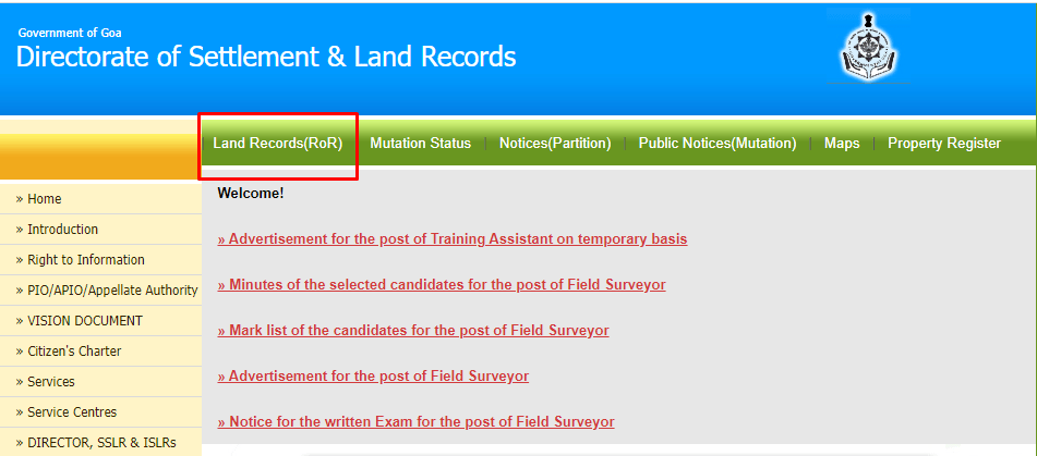 Land Records Goa View Form 1 Form 14 Form D Online