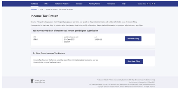 Income Tax Return e-file