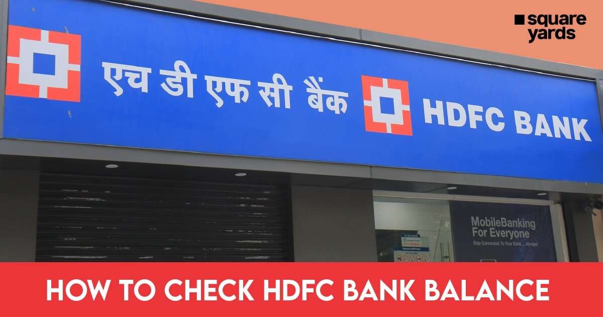 Check HDFC Bank Balance