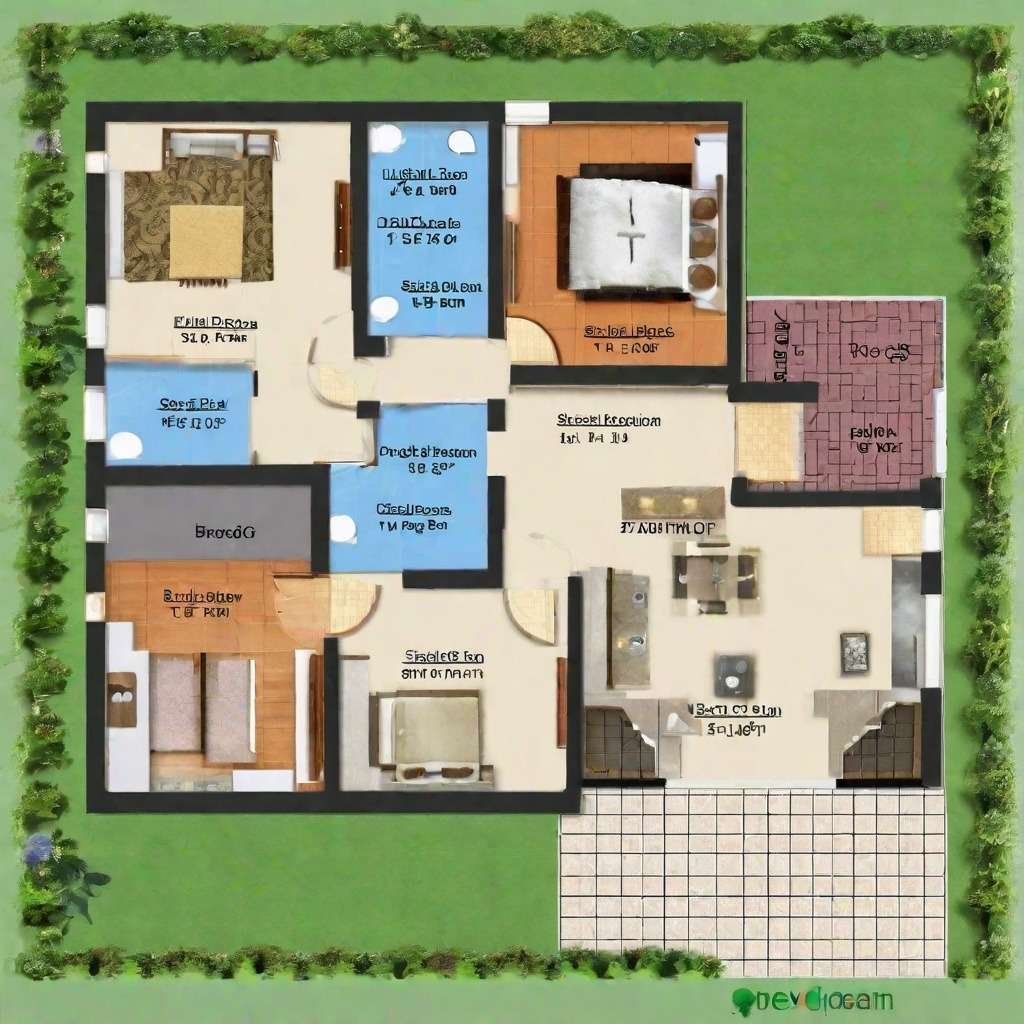 Ground Floor 2 BHK House Plan Overview