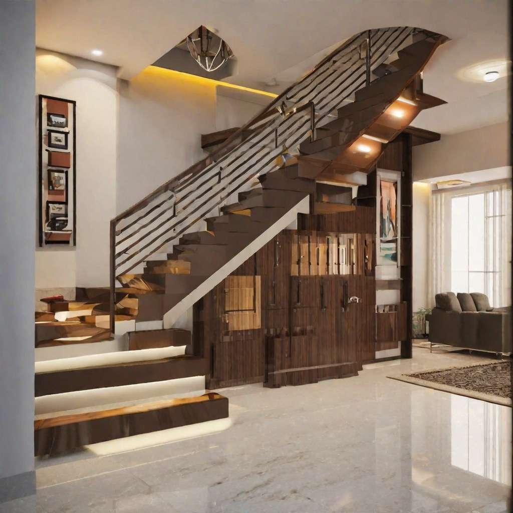 Staircase Design for a 2 BHK House Plan