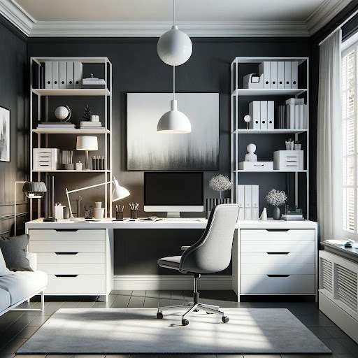 Charcoal Grey and White Colour Combination