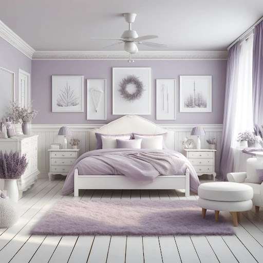Lavender and White Colour Combination