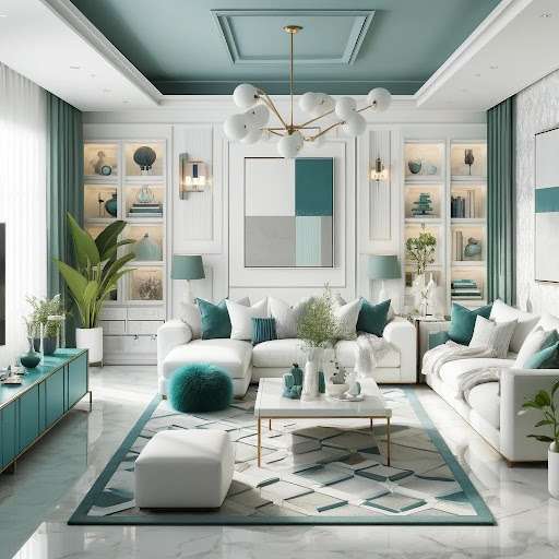 Teal and White Colour Combination