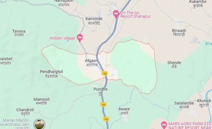 Atgaon, Thane route map