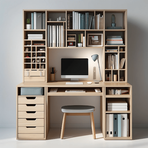 Open Shelf Study Table Design