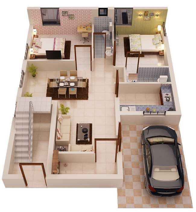 House Plans for 2 BHK